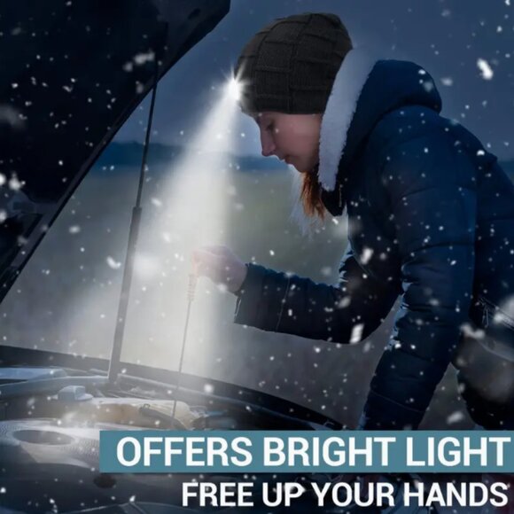 UPDATED New Winter Beanie Hat Powerful Rechargeable LED Light - 6 Lights! - Picture 3 of 8